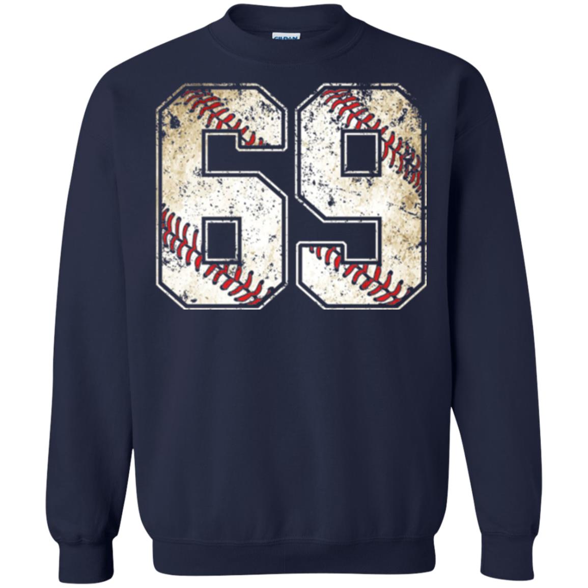 Baseball Player T-shirt Jersey Number 69 Retro Vintage Navy