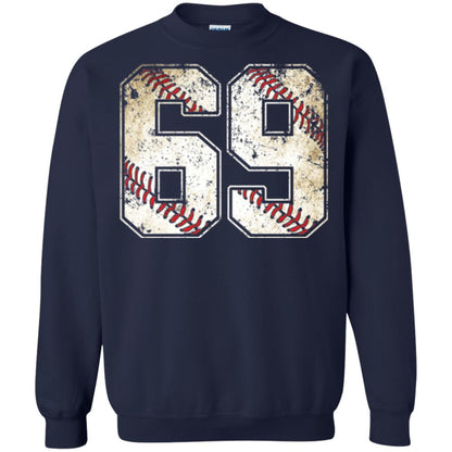 Baseball Player T-shirt Jersey Number 69 Retro Vintage Navy