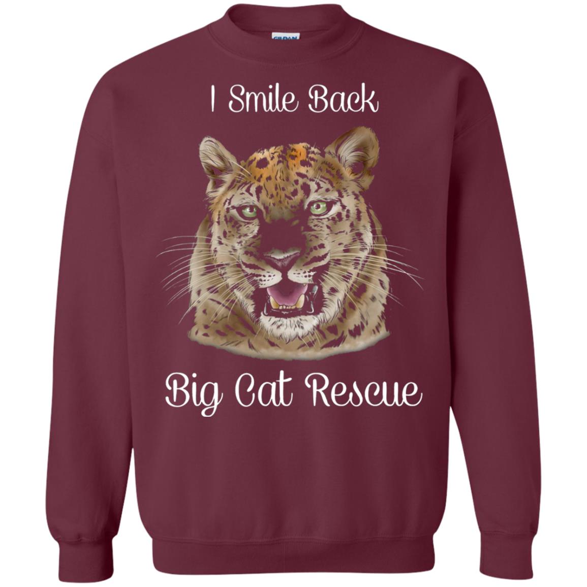 I Smile Back Big Cat Recuse Shirt Maroon