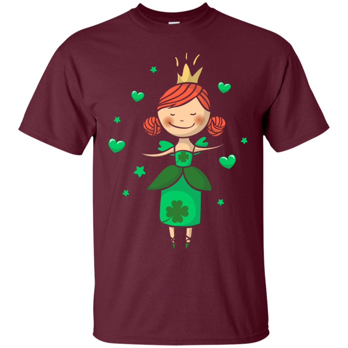 Irish Princess St. Patricks Day Gift Shirt For Girls Maroon