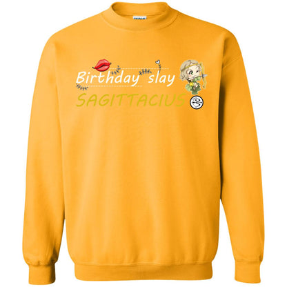 Cute Sagittarius Girl Birthday Lip Slay T-shirt Gold