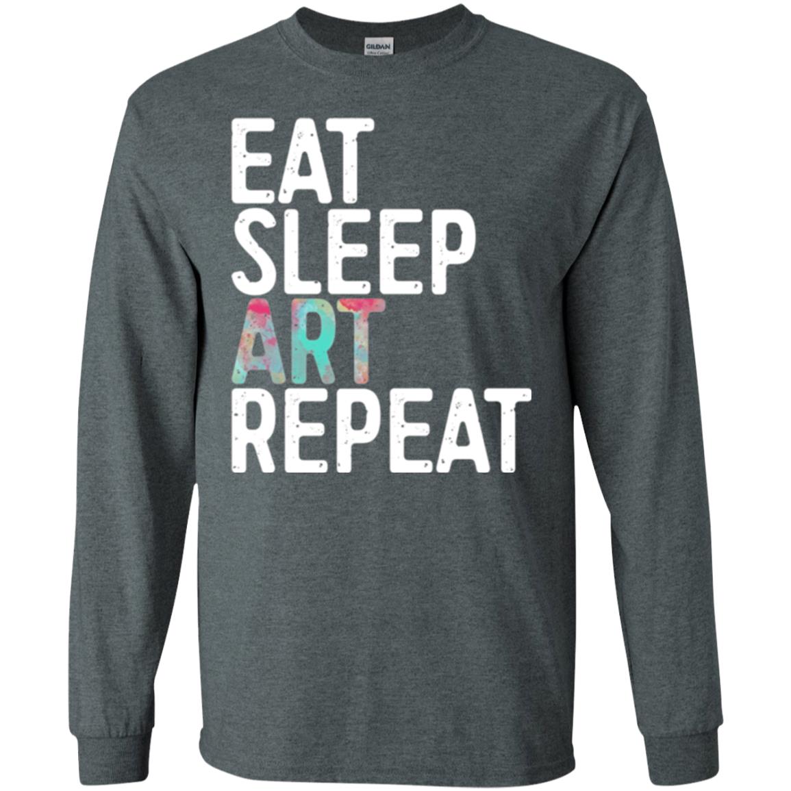 Art Lover T-shirt Eat Sleep Art Repeat Dark Heather