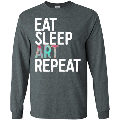 Art Lover T-shirt Eat Sleep Art Repeat Dark Heather
