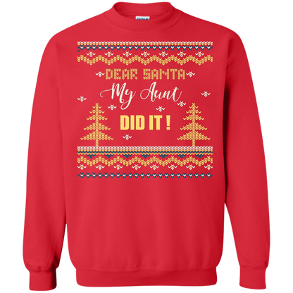Christmas T-shirt Dear Santa My Aunt Did It Red
