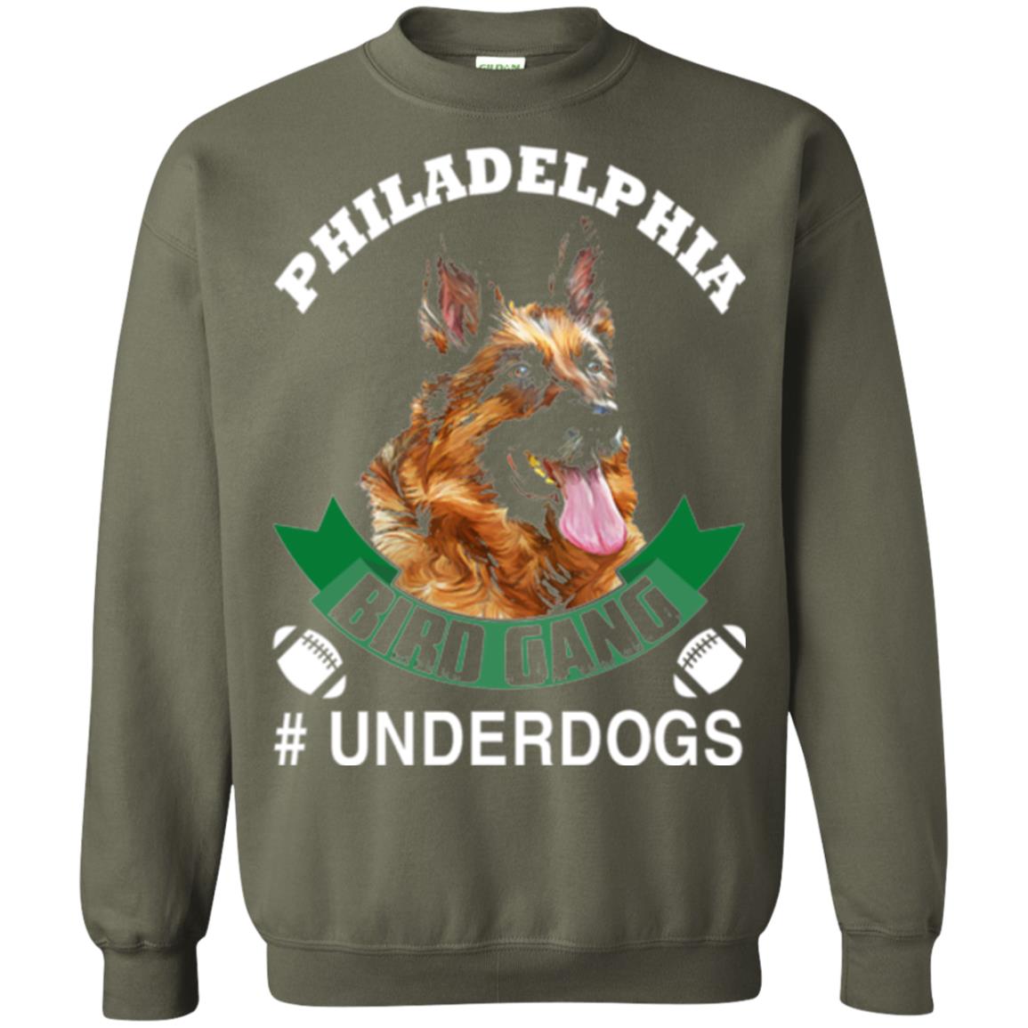 Football Lover T-shirt Philadelphia Bird Gang Underdogs 2018 Military Green