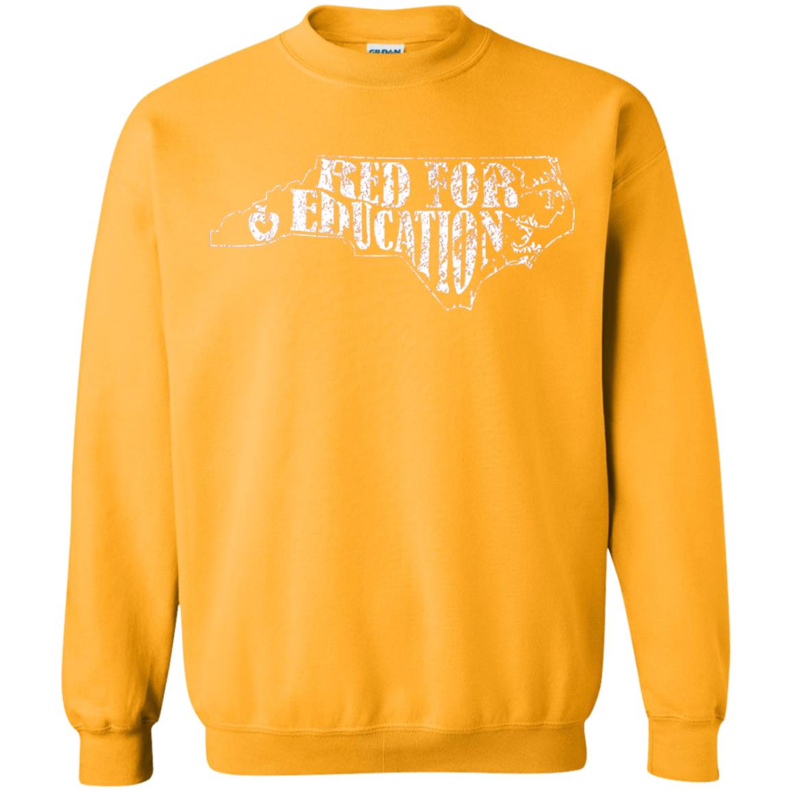 Distressed North Carolina Nc Red For Educator Shirt Gold