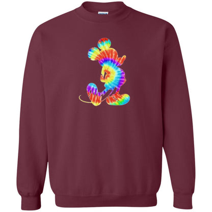 Cartoon T-shirt Tie-dye Mickey Mouse T-shirt Maroon