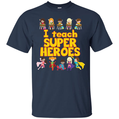 I Teach Super Heroes Comic Book Hero Teacher Tshirt Navy