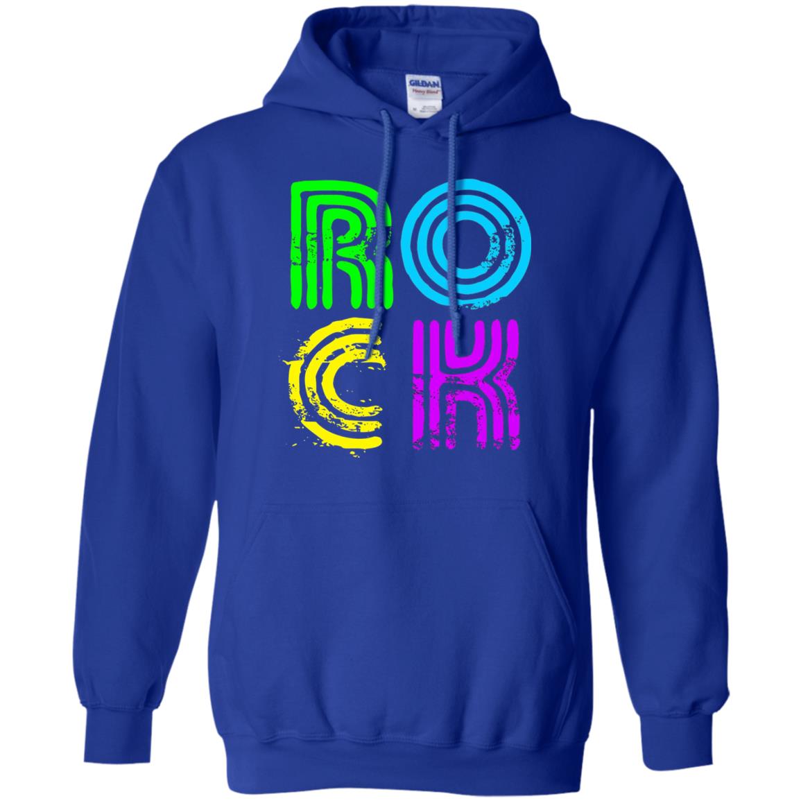 Bright Neon Colours Rock 80_s Retro Theme T-shirt Royal