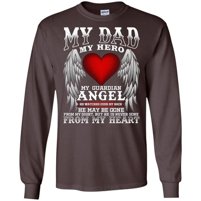 My Dad, My Hero, My Guardian Angel Father_s Day Dad In Heaven T-shirt Dark Chocolate