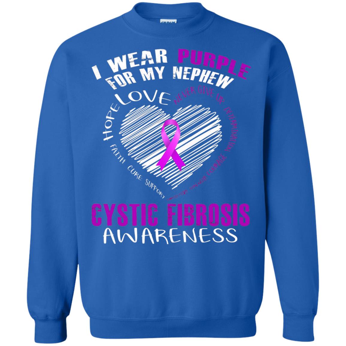 Cystic Fibrosis Awareness T-shirt I Wear Purple Royal
