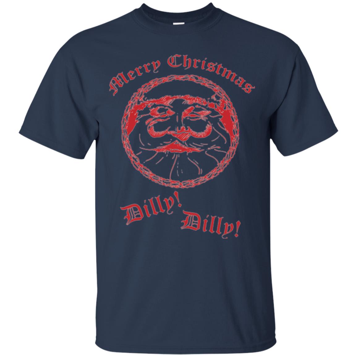 Christmas T-shirt Santa Merry Christmas Dilly Dilly Navy