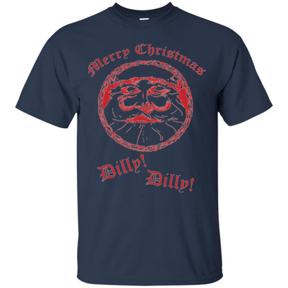 Christmas T-shirt Santa Merry Christmas Dilly Dilly Navy