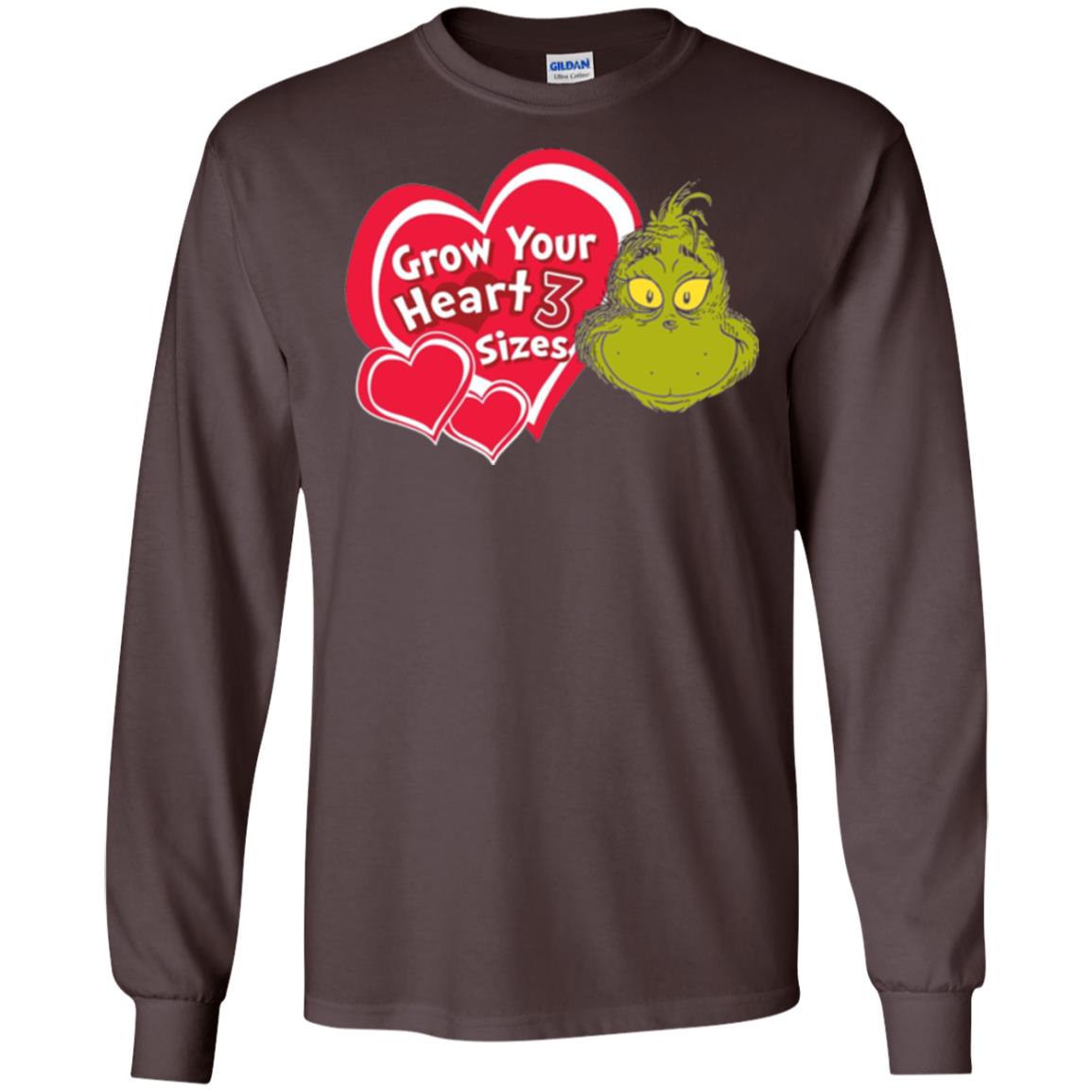 Dr. Seuss Grinch T-shirt Grow Your Heart 3 Sizes Dark Chocolate