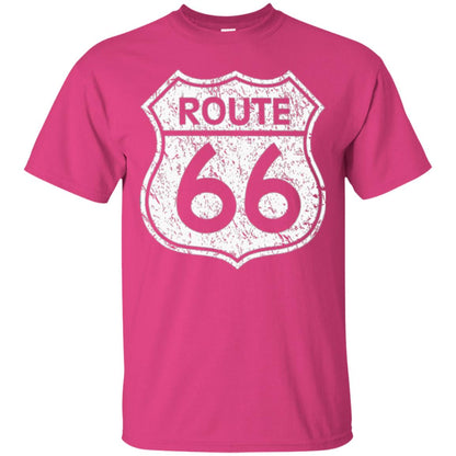 Historical Route 66 Distressed Vintage Look T-shirt Heliconia