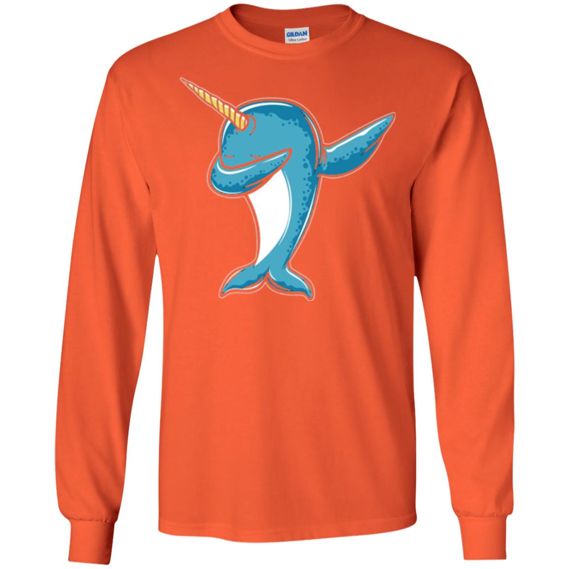 Dabbing Narwhal T-shirt Orange