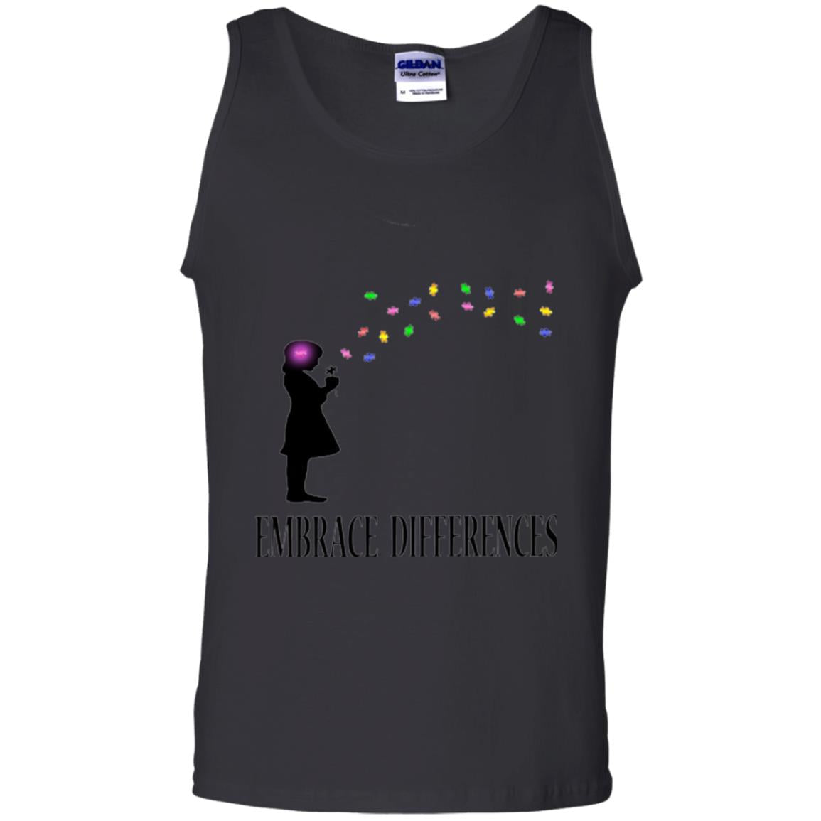 Autism Awareness T-shirt Embrace Differences T-shirt Black