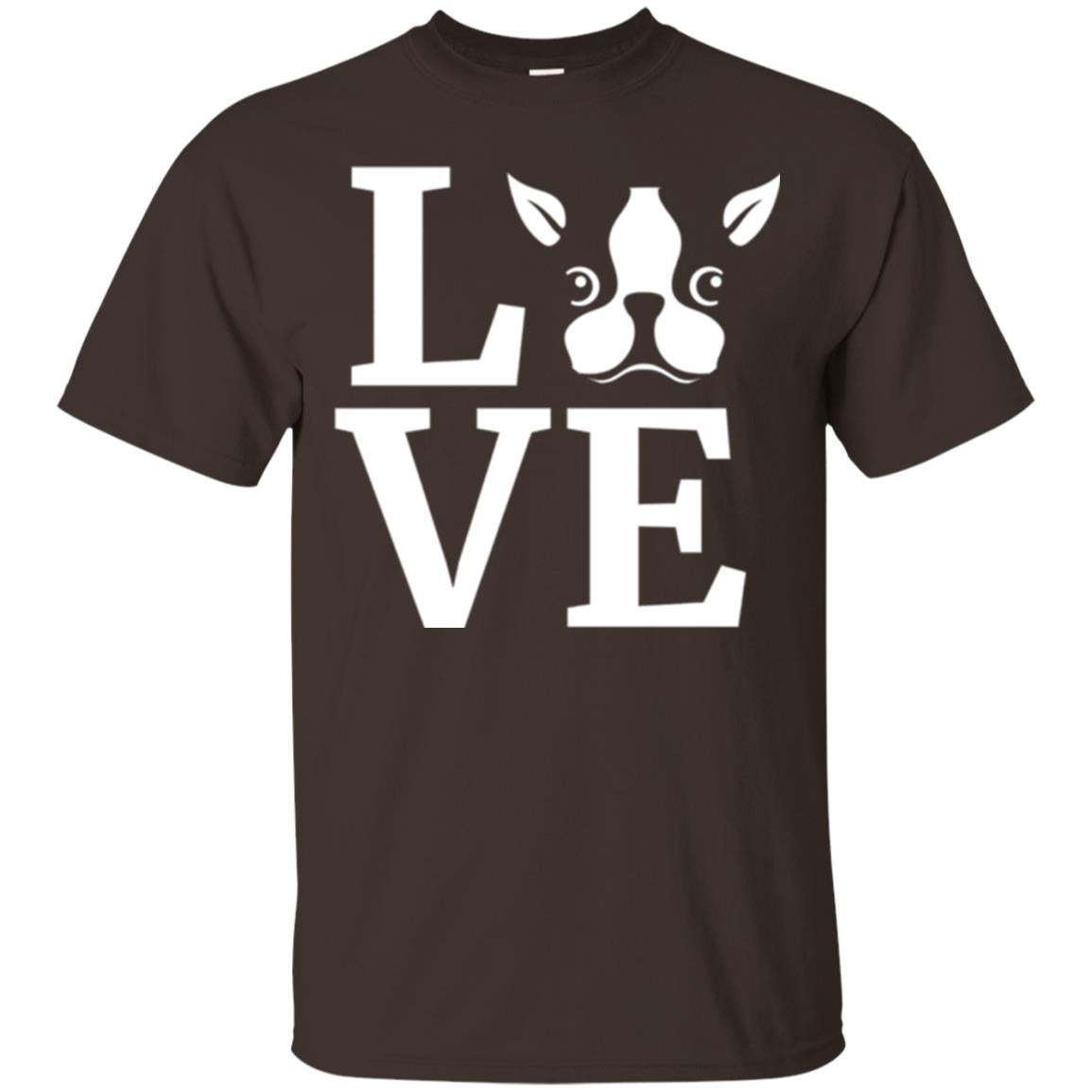 Dog Lovers T-shirt I Love My Boston Terrier Dark Chocolate