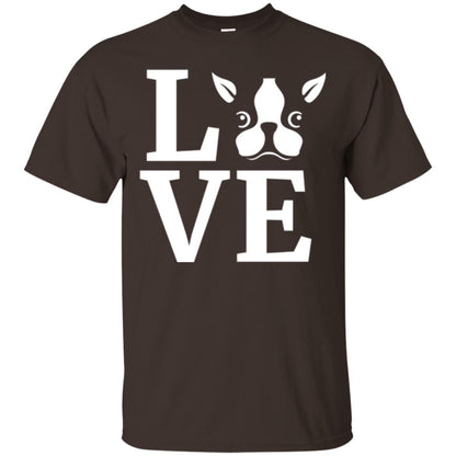 Dog Lovers T-shirt I Love My Boston Terrier Dark Chocolate