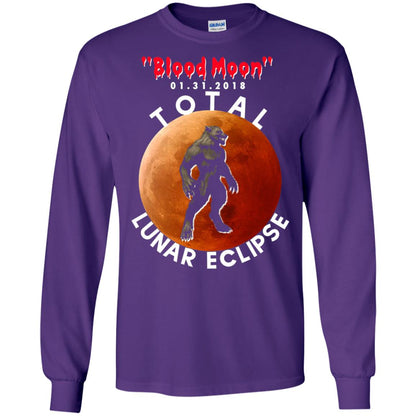 Best Total Lunar Eclipse Shirt 2018 - Blood Moon Werewolf T-shirt Purple