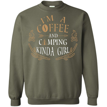 I'm A Coffee And Camping Kinda Girl Shirt Military Green
