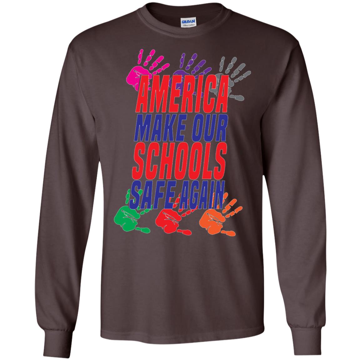 America Make Our Schools Safe Again Gu Control T-shirt Dark Chocolate