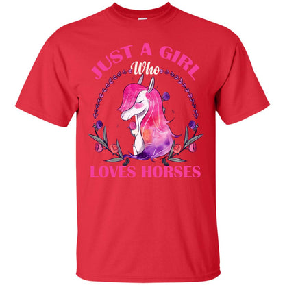 Just A Girl Who Loves Horses Lovely Horses Gift Shirt For Girls Red