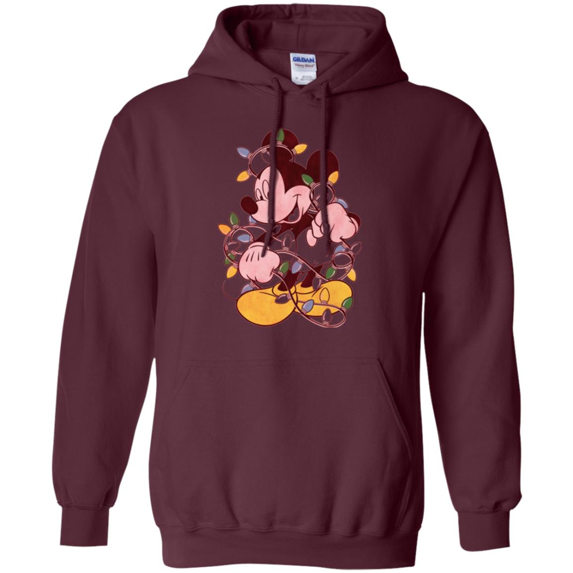Christmas Lights T-shirt Disney Mickey Mouse Maroon