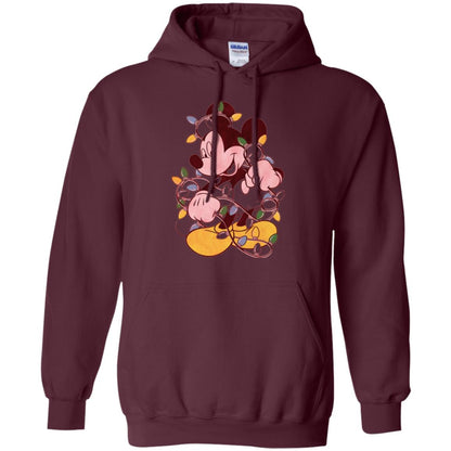 Christmas Lights T-shirt Disney Mickey Mouse Maroon