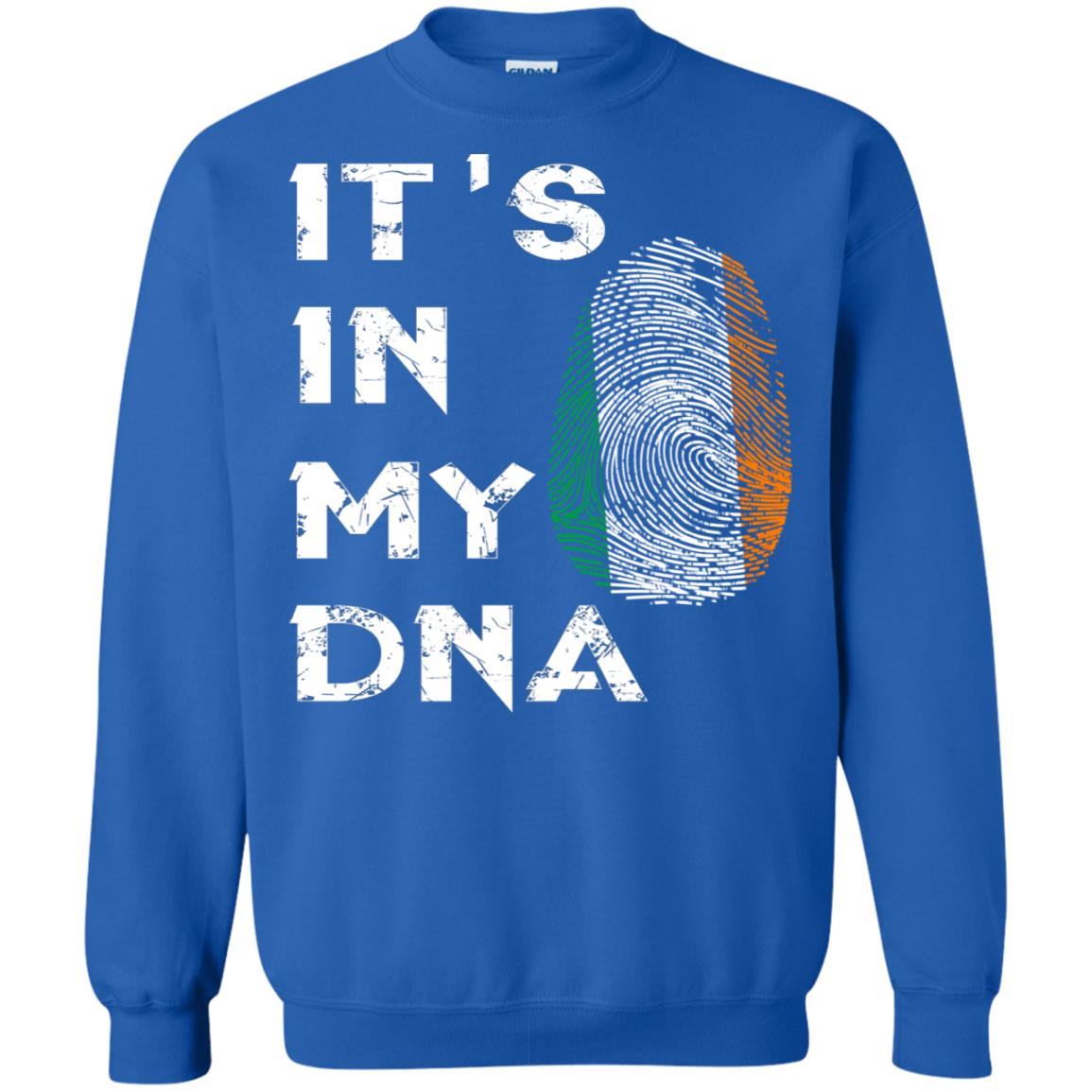 It's In My Dna Fingerprint Irish Ireland Gift Shirt Royal