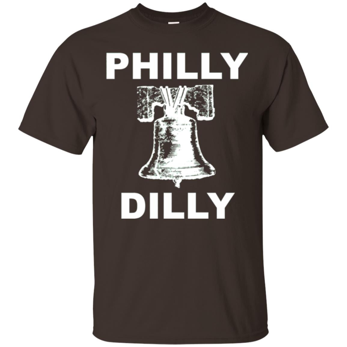 Football T-shirt Philly Dilly With Liberty Bell And Crack Philadelphia Dark Chocolate