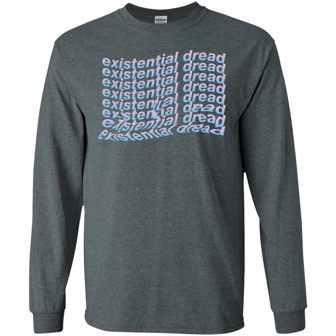 Existential Dread Waves Melting Distortion Aesthetic T-shirt Dark Heather