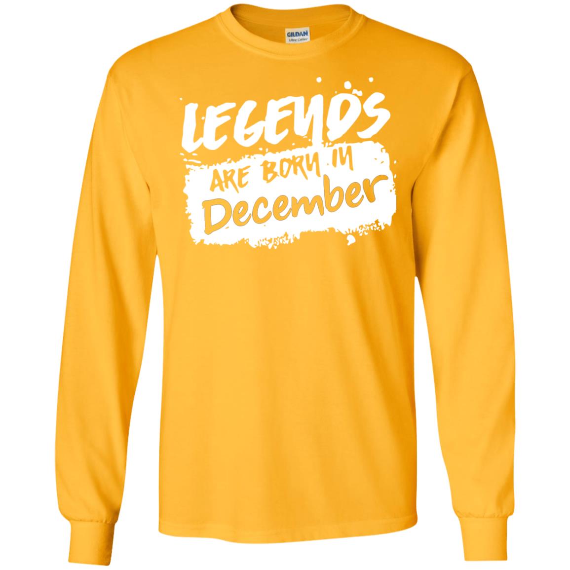December Birthday Shirt Legends Are Born In December Gold