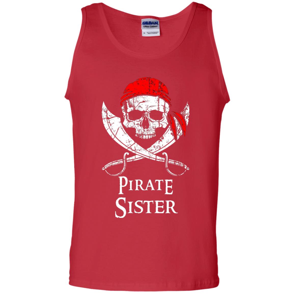 Family T-shirt Pirate Sister Jolly Roger Skull Crossbones Red