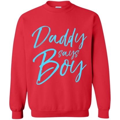 Daddy Says Boy Blue Gender Reveal Announcement Red