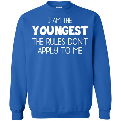 Family T-shirt I Am The Youngest The Rules Don't Apply To Me Royal