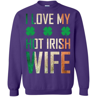 I Love My Hot Irish Wife Saint Patricks Day Shirt For Husband Purple