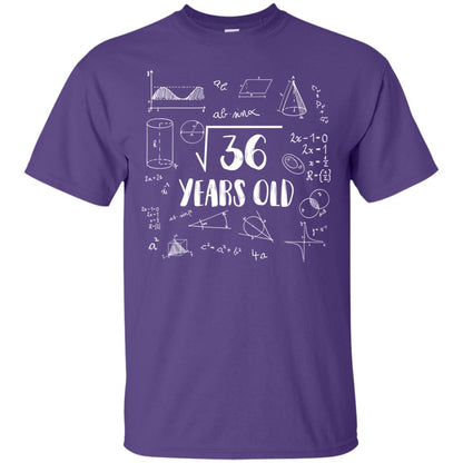 Square Root Of 36 6th Birthday 6 Years Old Math T-shirt Purple