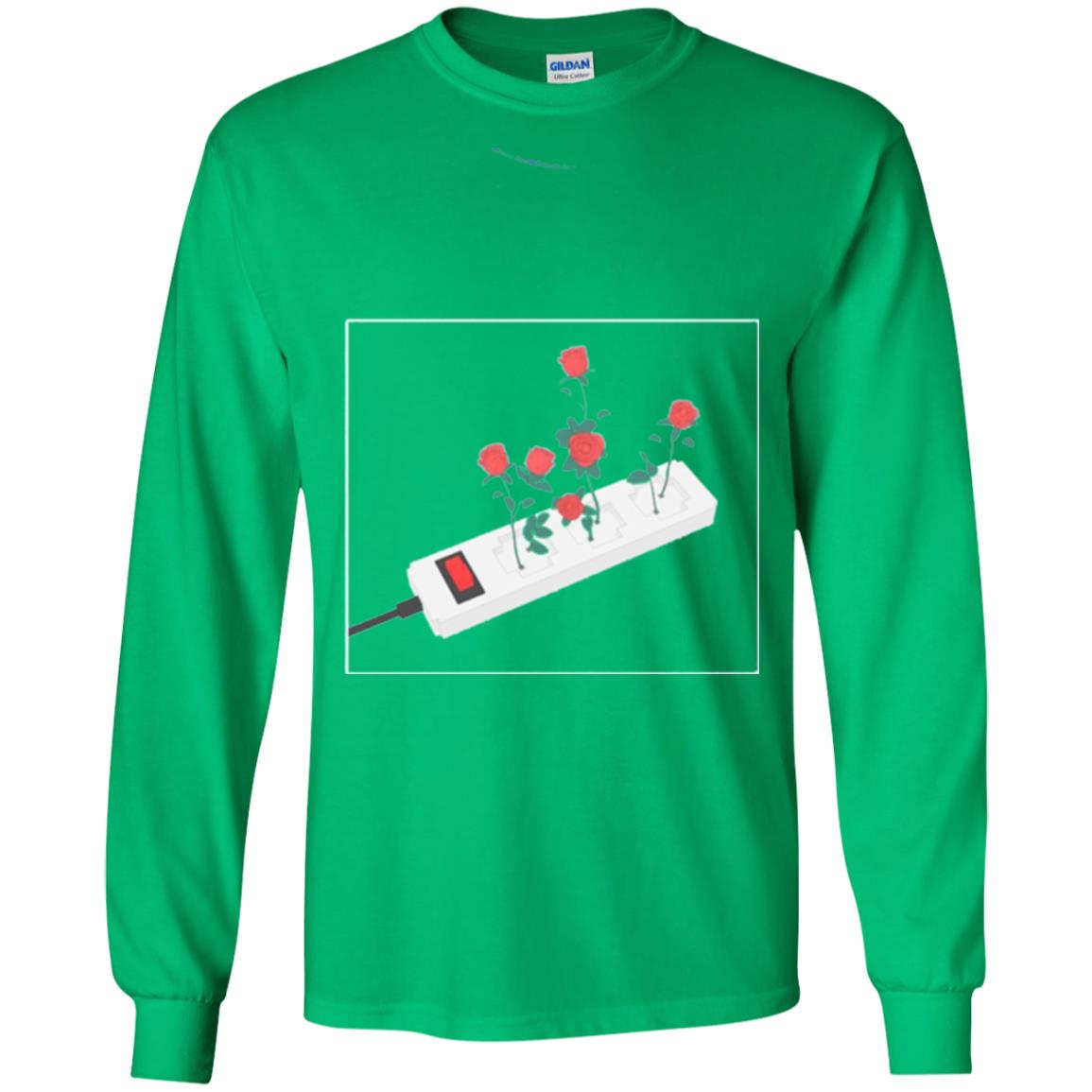Flower Power Cute Art Aesthetic Vaporwave Digital Rose T-shirt Irish Green