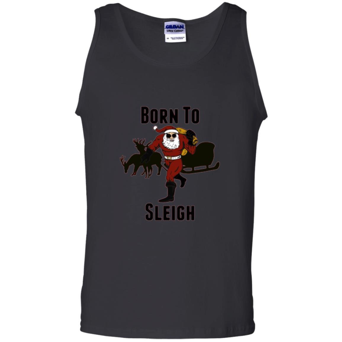 Christmas T-shirt Born To Sleigh T-shirt Black
