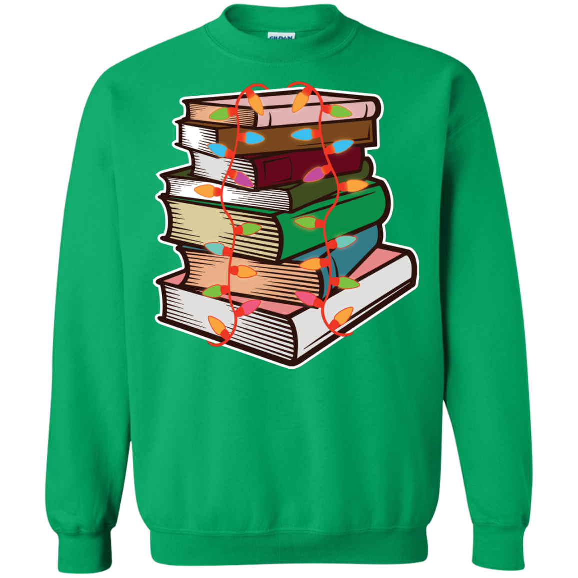 Fairy Lights Christmas Gift T-shirt Book Lover Irish Green