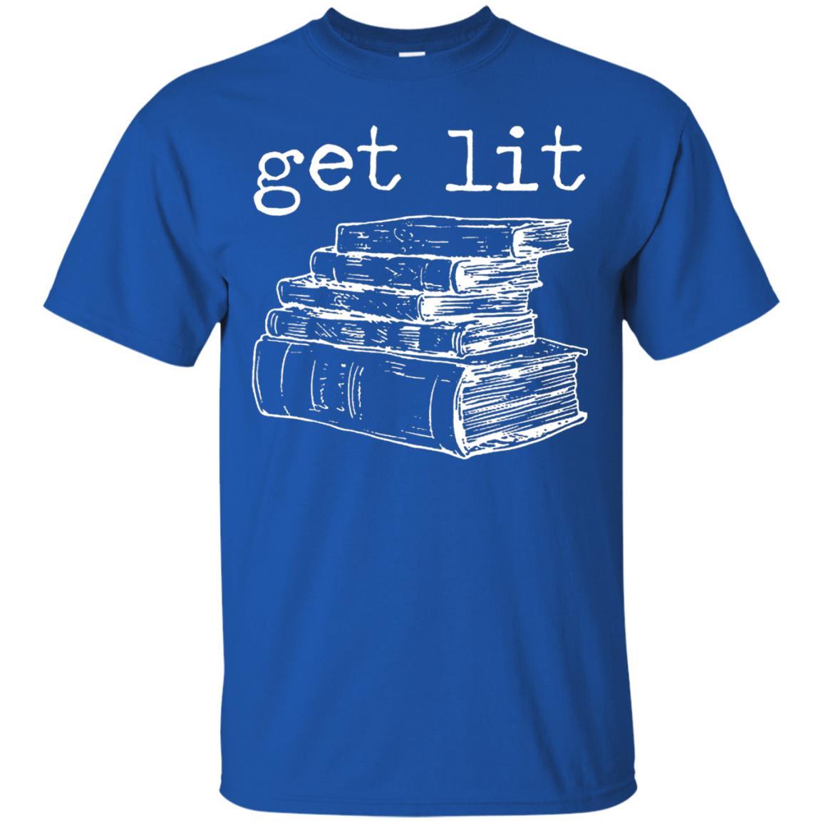 Merry Christmas T-shirt Get Lit Design With Books Royal