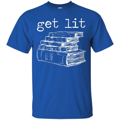 Merry Christmas T-shirt Get Lit Design With Books Royal