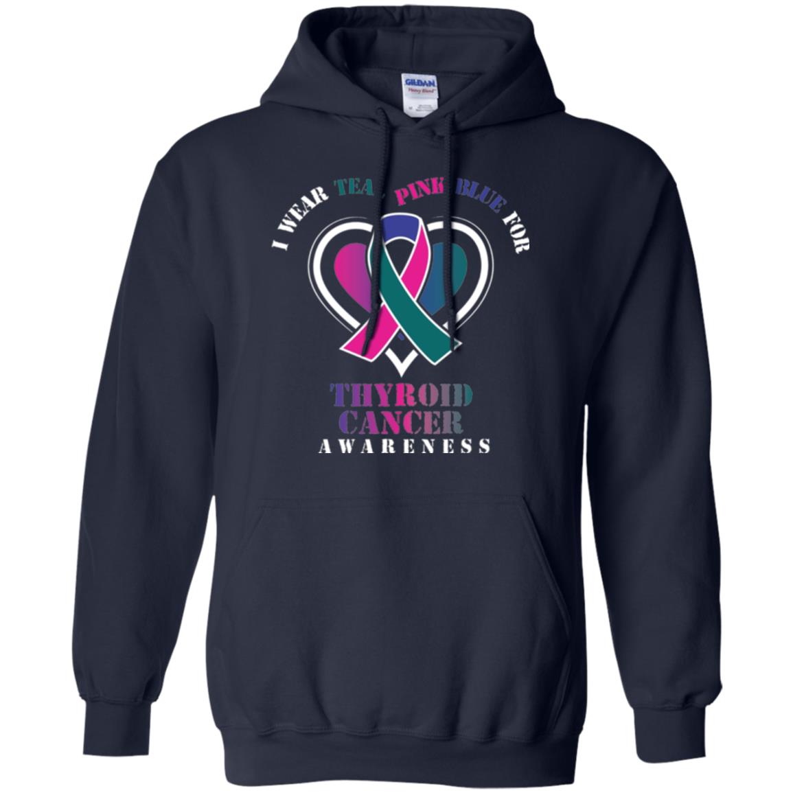 Thyroid Cancer Awareness T-shirt I Wear Teal Pink Blue For Navy