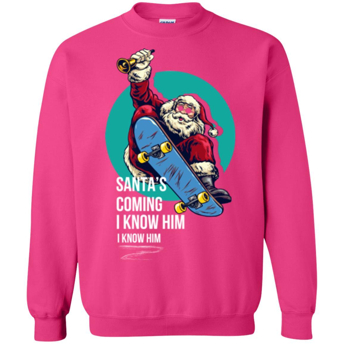 Christmas T-shirt Santa's Coming I Know Him Heliconia