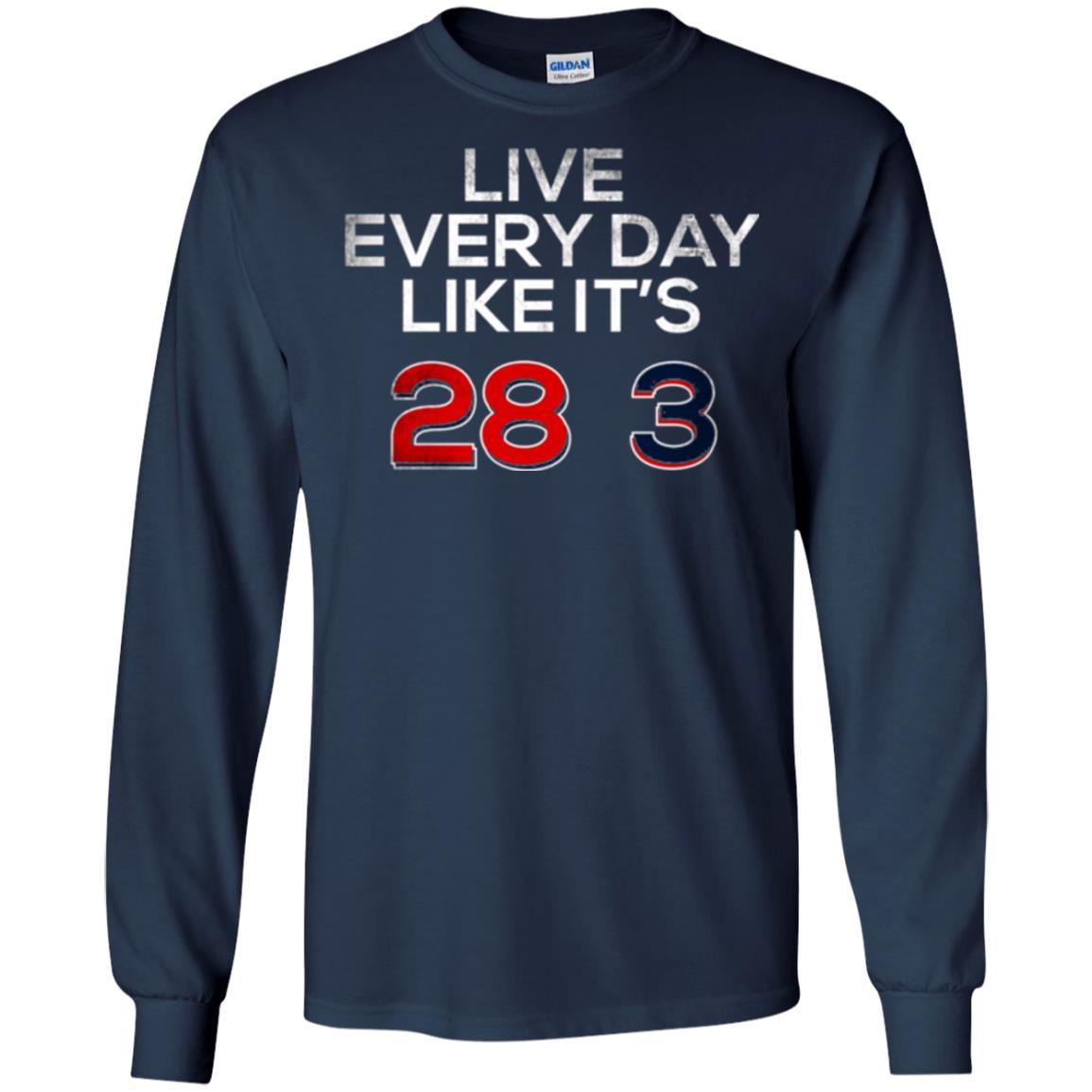 Patriotic Americans T-shirt Live Every Day Like It_s 28-3 Navy