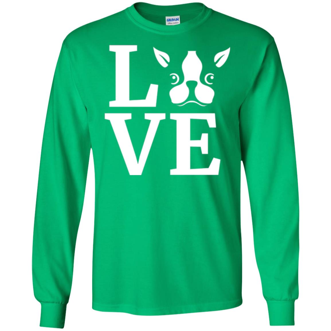 Dog Lovers T-shirt I Love My Boston Terrier Irish Green