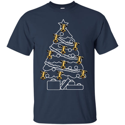 Terrier Dog Face Christmas Tree Gift Shirt Navy
