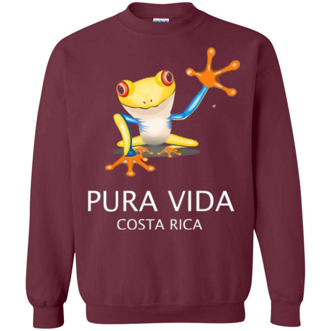 Tree Frog T-shirt Pura Vida Costa Rica T-shirt Maroon