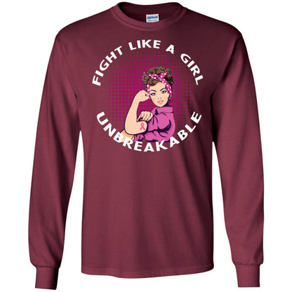Fight Like A Girl Unbreakable Breast Awareness Shirt Maroon